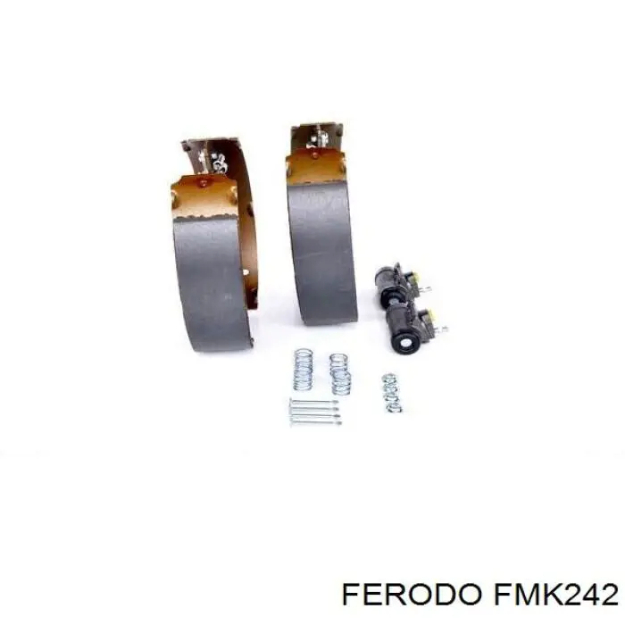 Колодки тормозные задние барабанные, в сборе с цилиндрами, комплект Ferodo FMK242