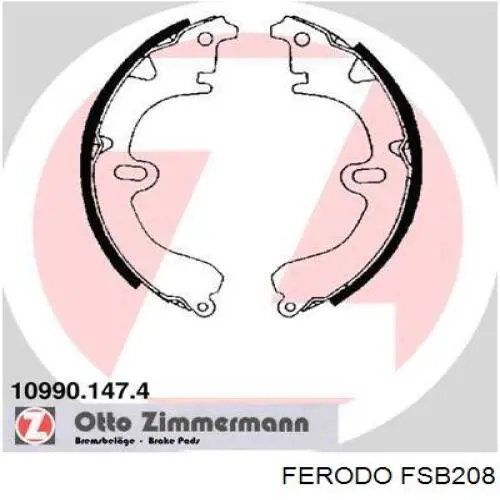 Барабанные колодки Ferodo FSB208