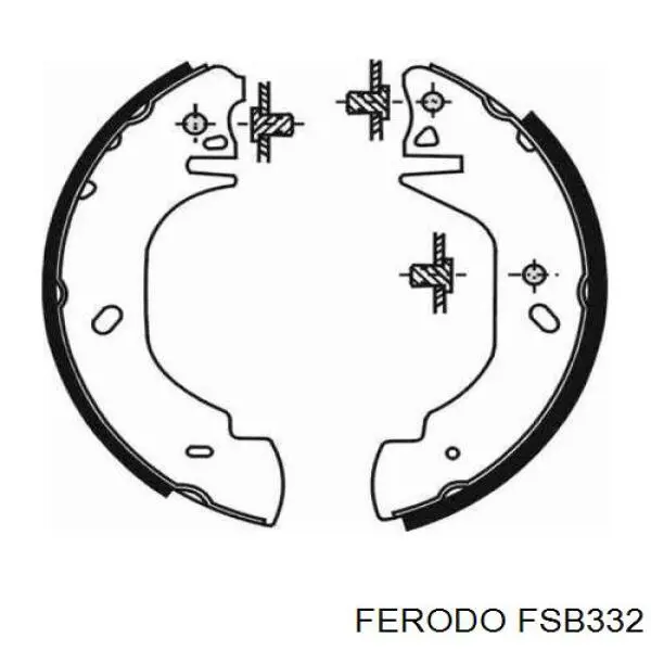 Задние барабанные колодки FSB332 Ferodo