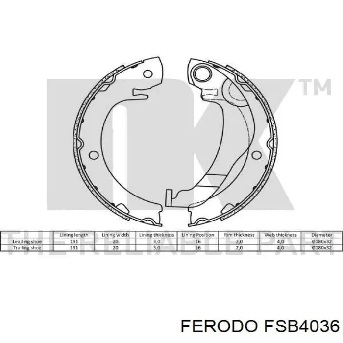 Колодки ручника FSB4036 Ferodo