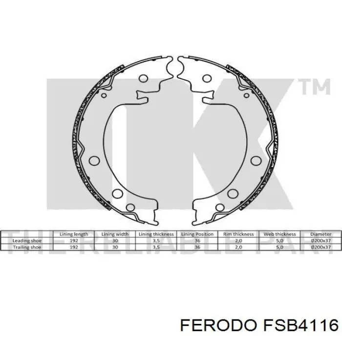 Тормозные колодки стояночного тормоза Ferodo FSB4116 цена, от 39.91 USD