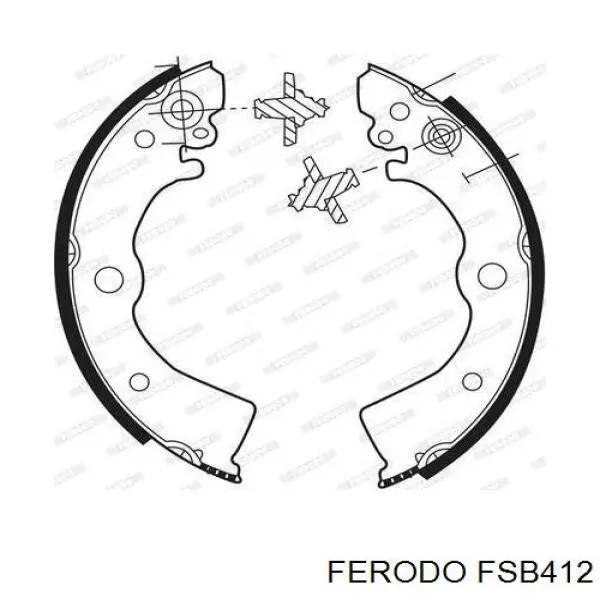 Zapatas de frenos de tambor traseras FSB412 Ferodo