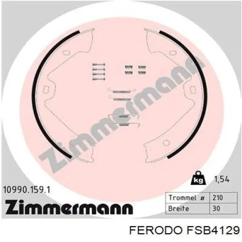 Купить FSB4129 Ferodo Колодки ручника/стояночного тормоза