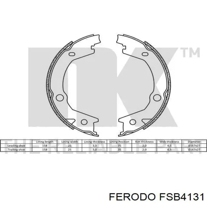 Купить FSB4131 Ferodo Колодки ручника/стояночного тормоза