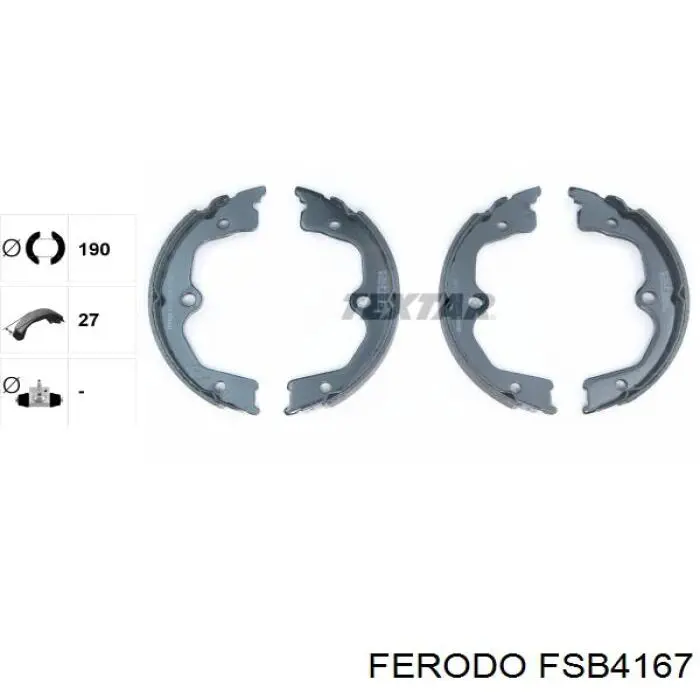 Тормозные колодки стояночного тормоза Ferodo FSB4167 цена, от 45.01 USD