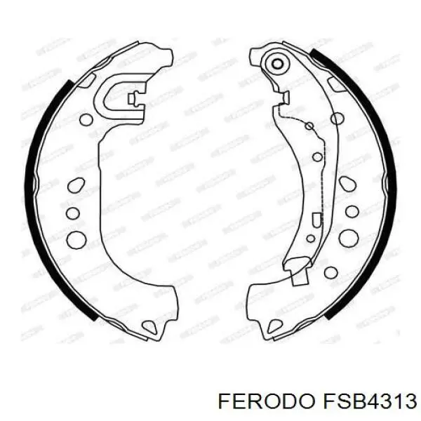 FSB4313 Ferodo sapatas do freio traseiras de tambor, montadas com cilindros, kit