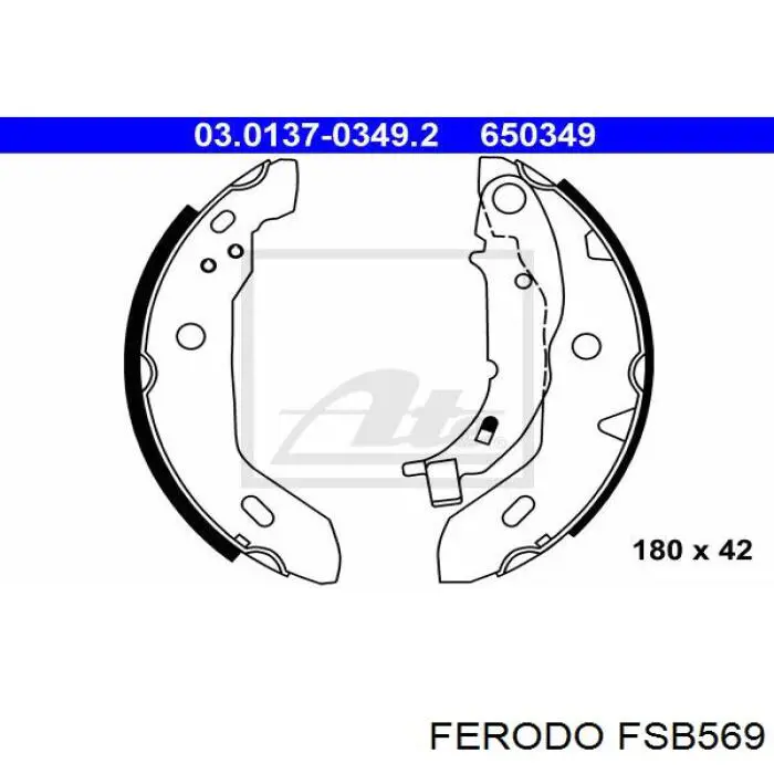 Задние барабанные колодки FSB569 Ferodo