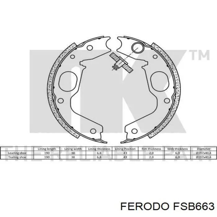 Тормозные колодки стояночного тормоза Ferodo FSB663 цена, от 33.53 USD
