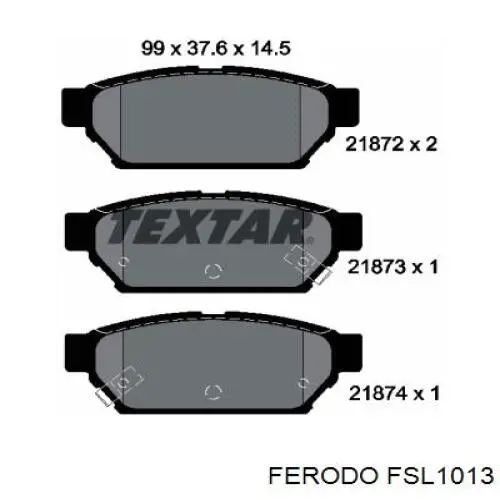 FSL 1013 Ferodo колодки тормозные задние дисковые