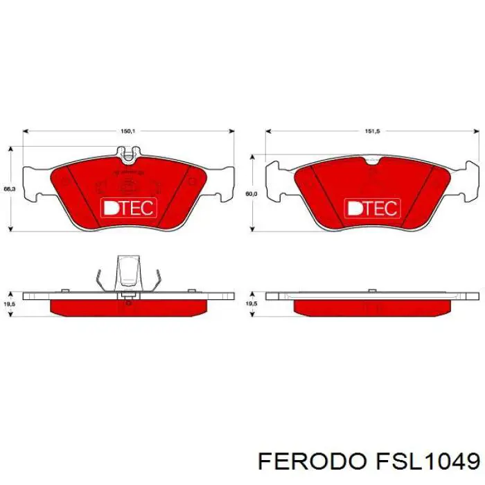 FSL1049 Ferodo колодки тормозные передние дисковые