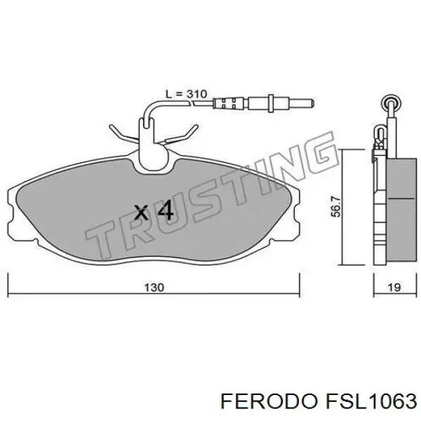 Передние тормозные колодки FSL1063 Ferodo