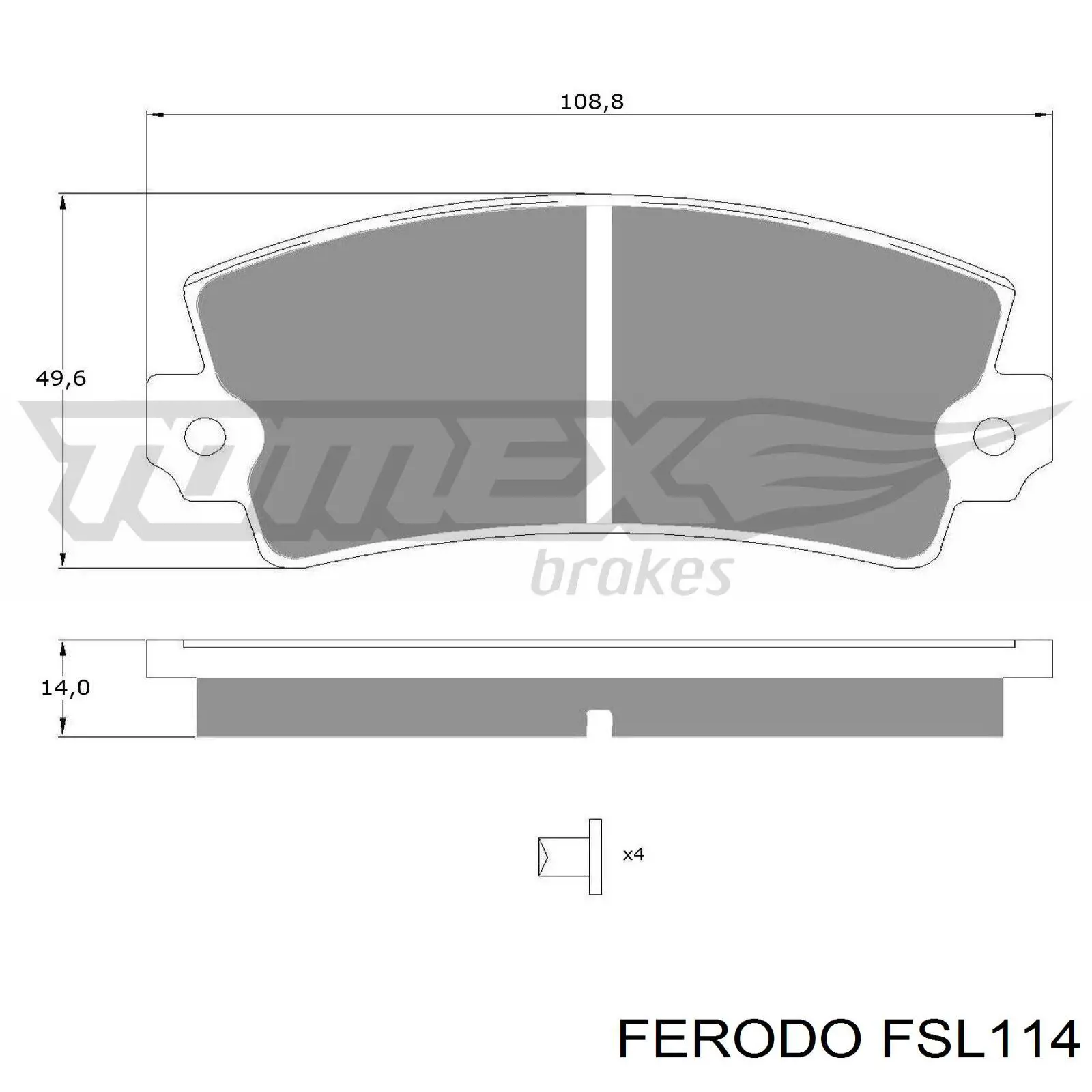 FSL114 Ferodo Колодки тормозные дисковые комплект