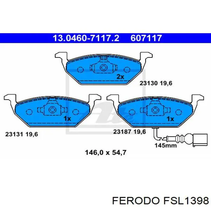 Купить FSL1398 Ferodo Колодки тормозные