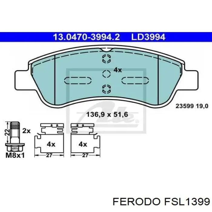 Тормозные колодки Ferodo FSL1399