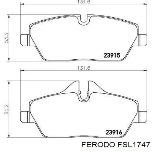 FSL1747 Ferodo колодки тормозные передние дисковые