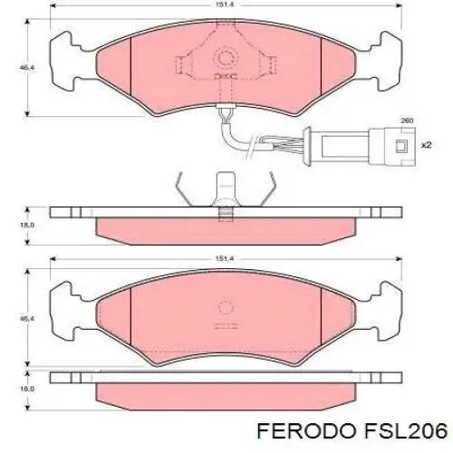 Купить FSL206 Ferodo Колодки тормозные