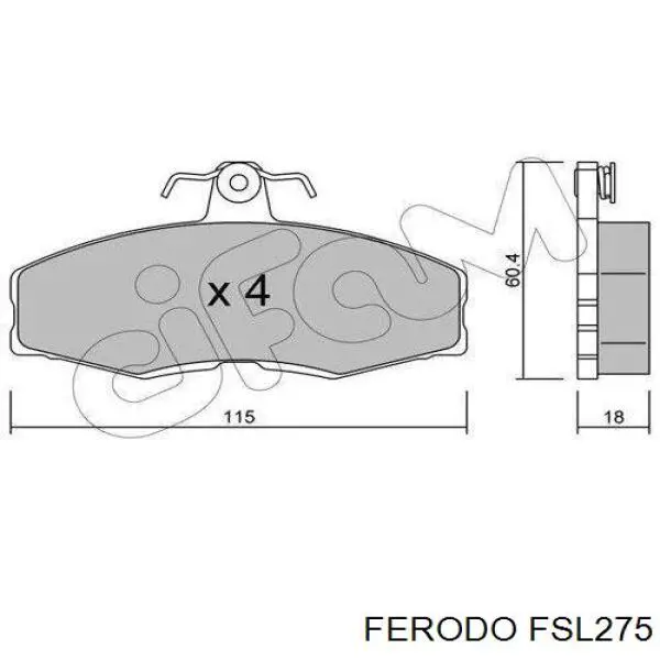 FSL275 Ferodo колодки тормозные передние дисковые
