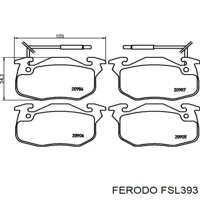 Передние тормозные колодки FSL393 Ferodo