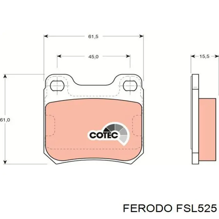 FSL525 Ferodo колодки тормозные задние дисковые