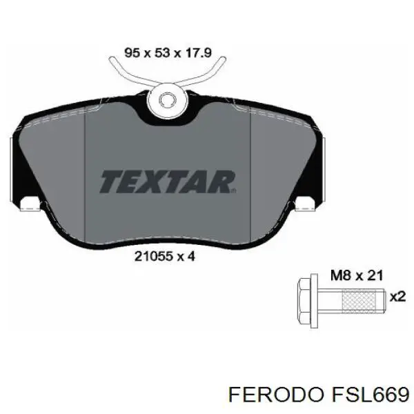 Колодки Ferodo FSL669 цена, от 14.09 USD