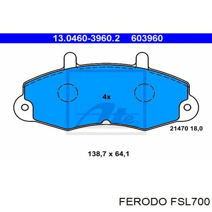 FSL700 Ferodo Колодки передние