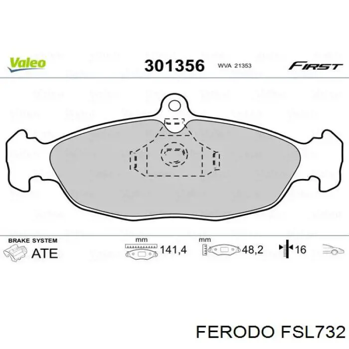 Колодки Ferodo FSL732 цена, от 10.73 USD