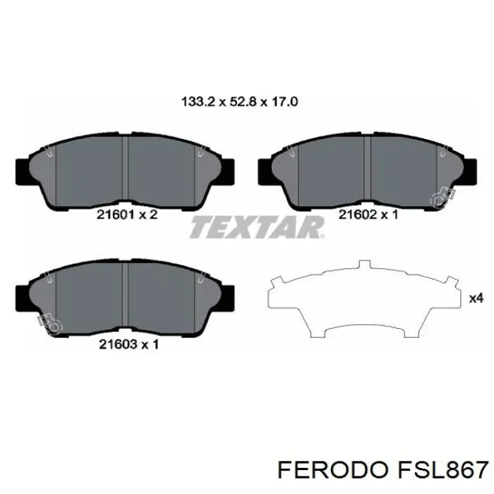 FSL867 Ferodo передние тормозные колодки