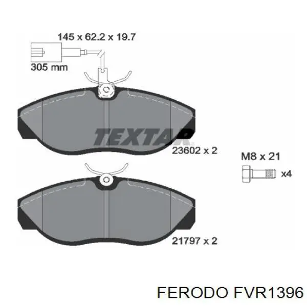 Колодки Ferodo FVR1396 цена, от 51.02 USD