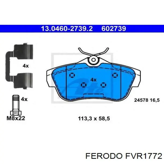 Задние дисковые колодки Ferodo FVR1772