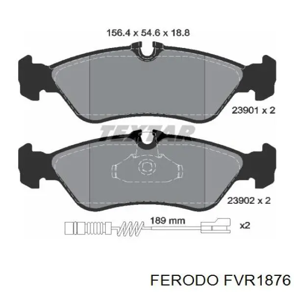 Колодки дисковые  Ferodo FVR1876 цена, от 29.36 USD