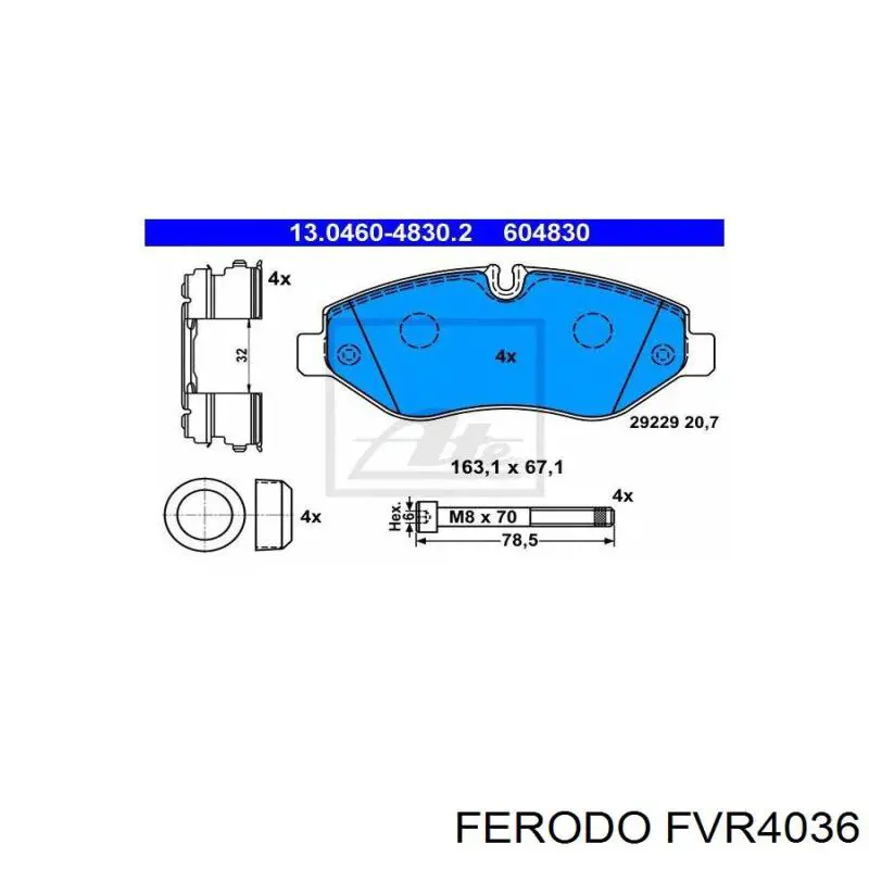 Купить FVR4036 Ferodo Колодки тормозные