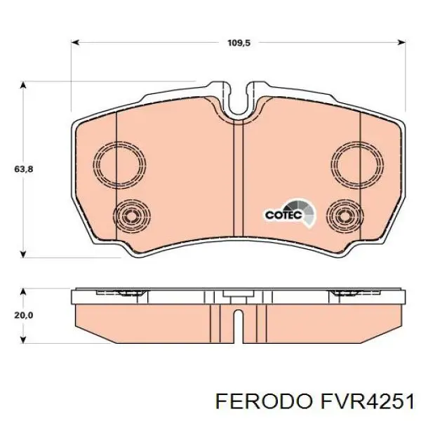 Колодки дисковые  Ferodo FVR4251 цена, от 38.12 USD