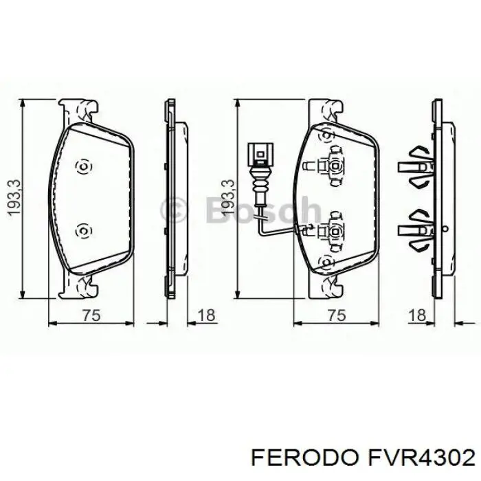 Pastillas de freno delanteras FVR4302 Ferodo