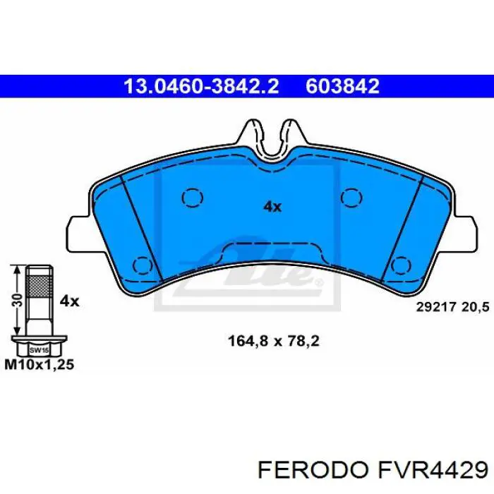 FVR4429 Ferodo задние тормозные колодки