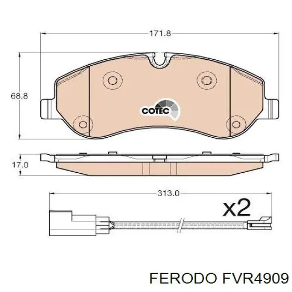 Колодки Ferodo FVR4909 цена, от 50.37 USD
