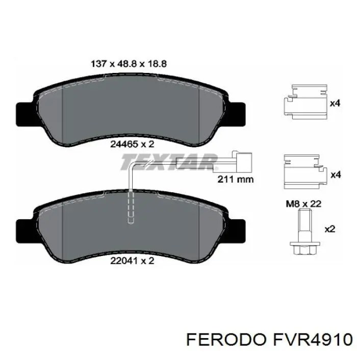 Задние дисковые колодки Ferodo FVR4910