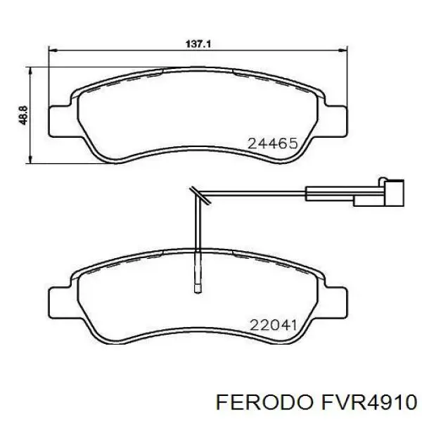 FVR4910 Ferodo Колодки тормозные дисковые комплект