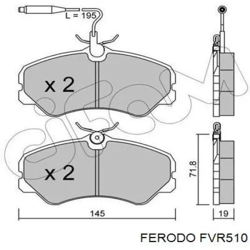 FVR510 Ferodo колодки тормозные передние дисковые