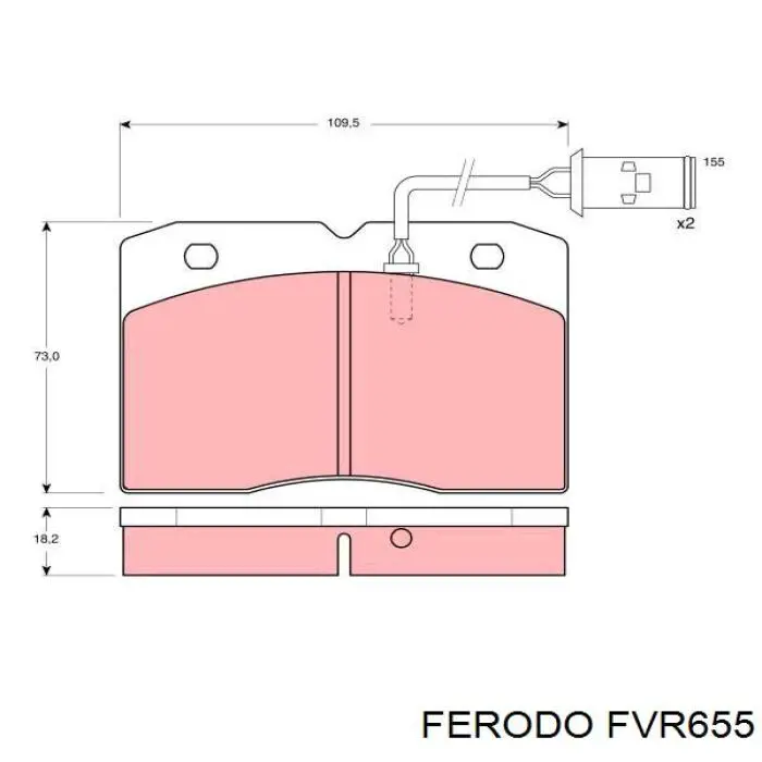 Передние тормозные колодки FVR655 Ferodo