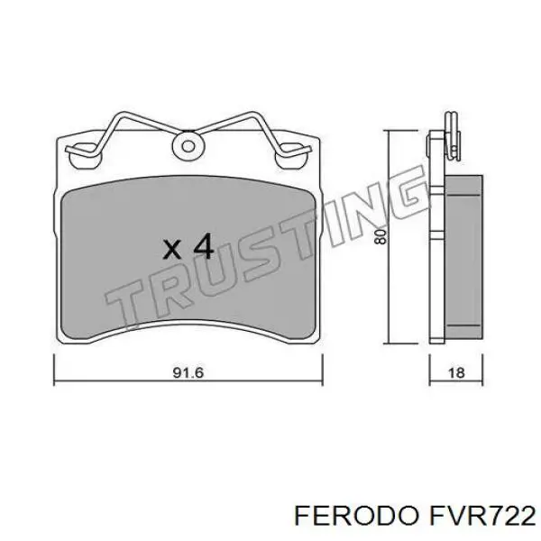 Передние тормозные колодки FVR722 Ferodo