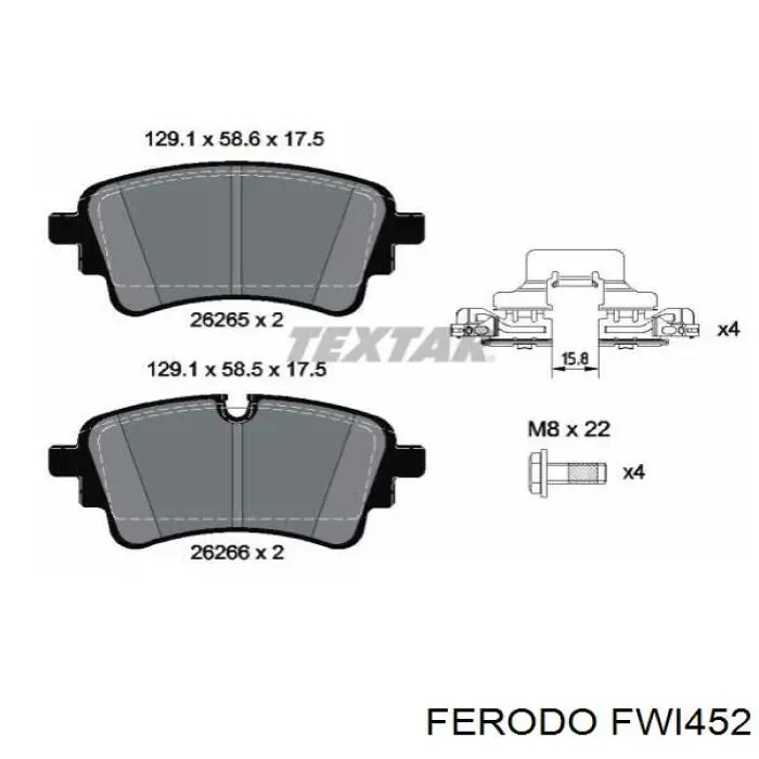 FWI452 Ferodo sensor traseiro de desgaste das sapatas do freio