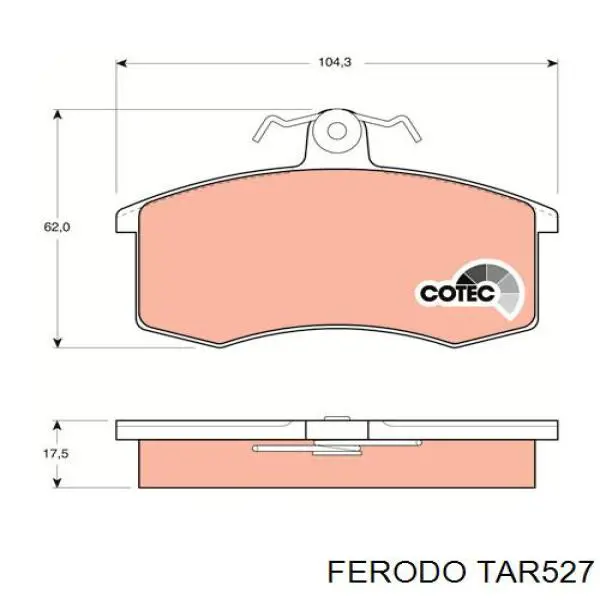 TAR527 Ferodo колодки тормозные передние дисковые