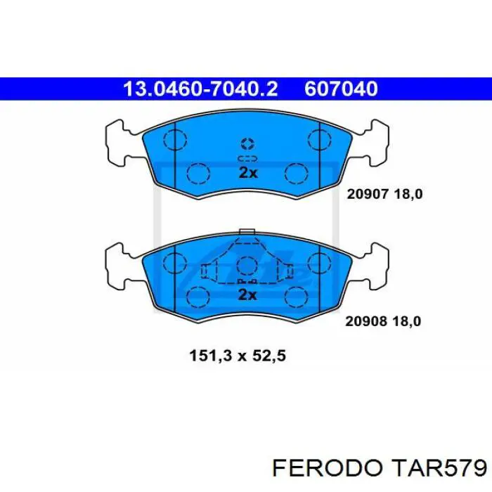 TAR579 Ferodo передние тормозные колодки