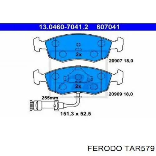 Колодки Ferodo TAR579 цена, от 15.20 USD