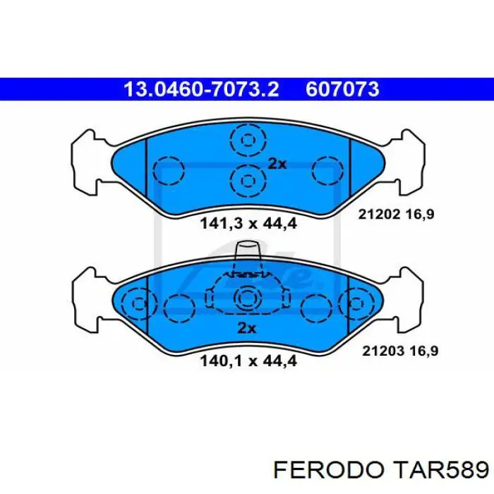 TAR589 Ferodo колодки тормозные передние дисковые