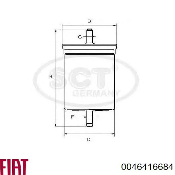 Топливный фильтр 0046416684 Fiat/Alfa/Lancia