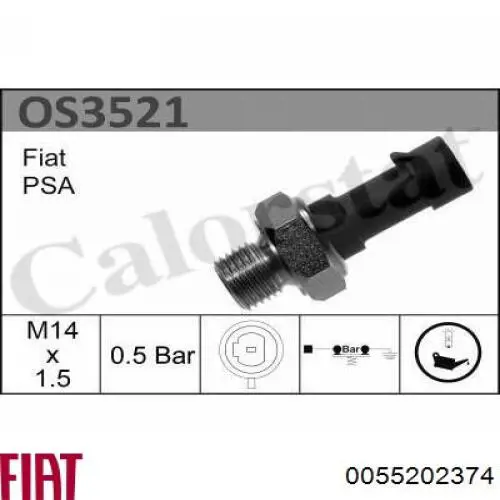 0055202374 Fiat/Alfa/Lancia Датчик указателя давления масла