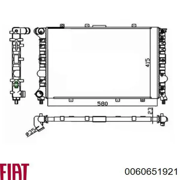 Радиатор 0060651921 Fiat/Alfa/Lancia