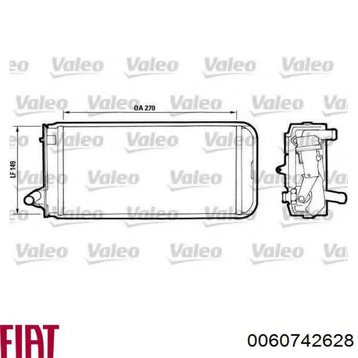 Радиатор печки 0060742628 Fiat/Alfa/Lancia