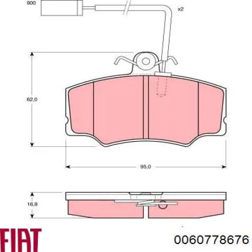 Передние тормозные колодки 0060778676 Fiat/Alfa/Lancia